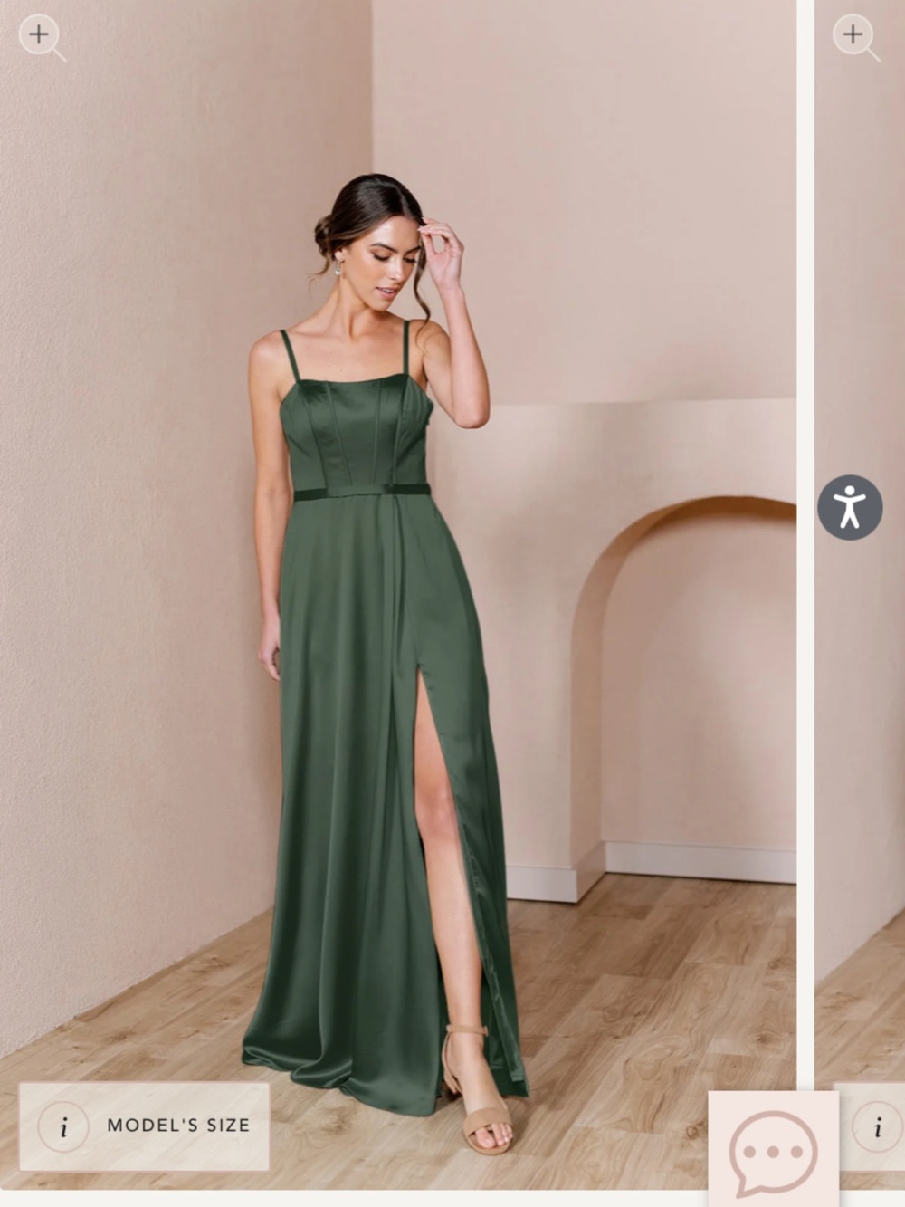 Revelry Olive Green Spaghetti-Strap Wedding Dress